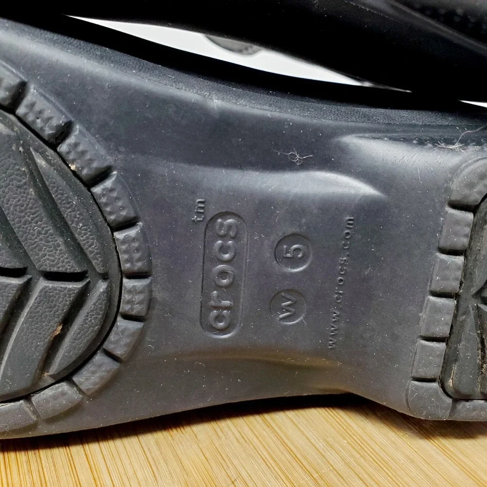 Crocs Freesail Chelsea‎ Boots Womens 5 Rain Black Rubber Pull On Ankle Shoes